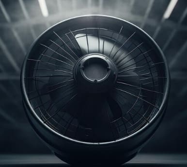 A power full high CFM fan flowing air